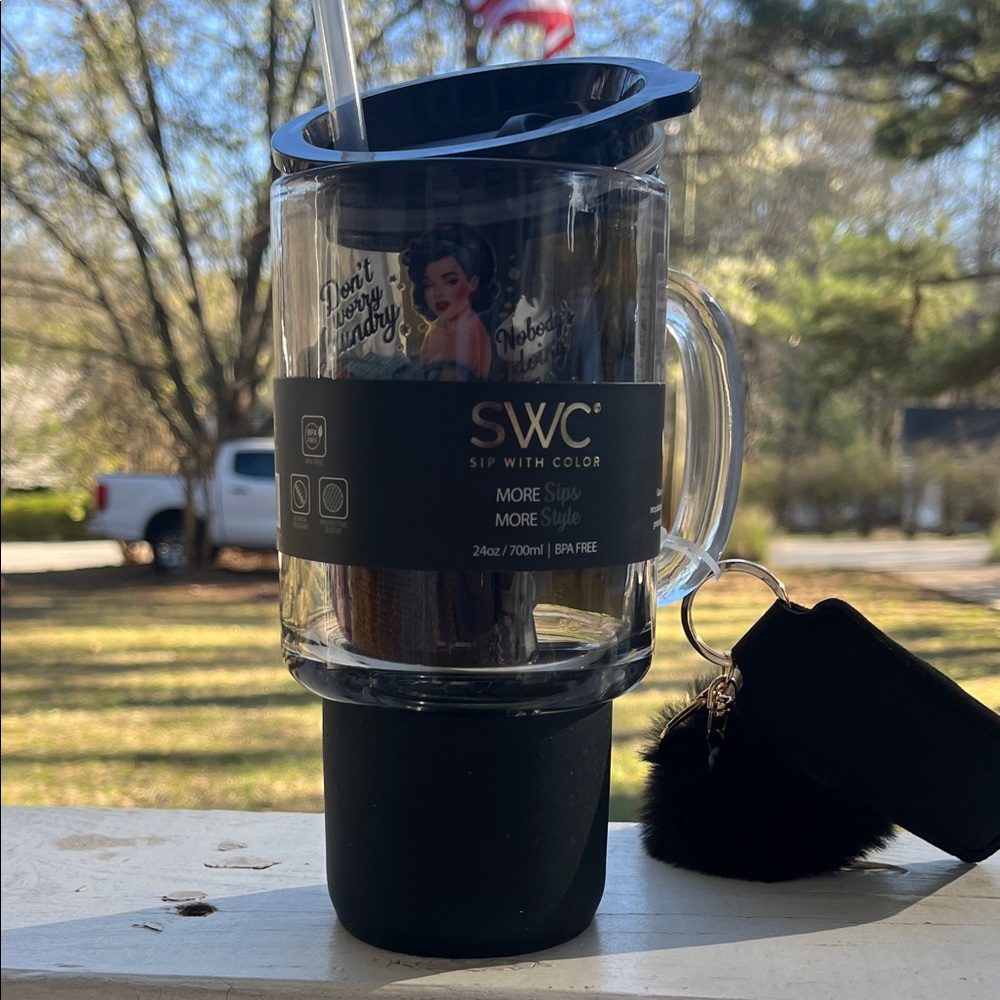 GOTH 😂 Black Insulated Glass Tumbler with Straw and bonus surprises 👾🦄👽🤜🏼🤛🏼